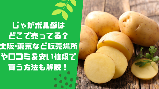 じゃがボルダはどこで売ってる？大阪･東京など販売場所や口コミ＆安い値段で買う方法も解説！